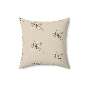 Vibrant Polyester Square Pillow - Pink Flowers - Dipaliz - Throw Pillows