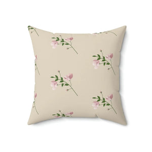 Vibrant Polyester Square Pillow - Pink Flowers - Dipaliz - Throw Pillows