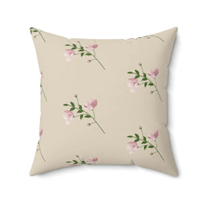 Vibrant Polyester Square Pillow - Pink Flowers - Dipaliz - Throw Pillows
