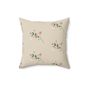 Vibrant Polyester Square Pillow - Pink Flowers - Dipaliz - Throw Pillows
