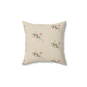 Vibrant Polyester Square Pillow - Pink Flowers - Dipaliz - Throw Pillows