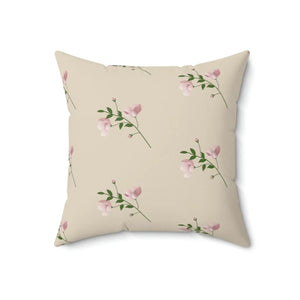 Vibrant Polyester Square Pillow - Pink Flowers - Dipaliz - Throw Pillows