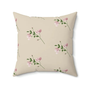 Vibrant Polyester Square Pillow - Pink Flowers - Dipaliz - Throw Pillows