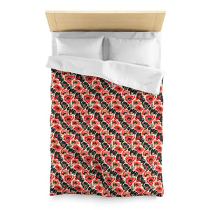 Poppy Floral Duvet Cover - Vintage Red Black Botanical - Dipaliz - Covers