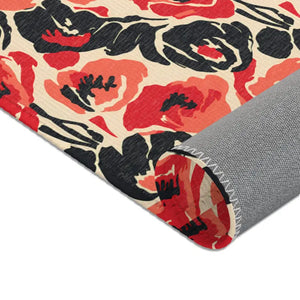 Poppy Pattern Area Rug - Vintage Floral Chenille - Dipaliz - Rugs