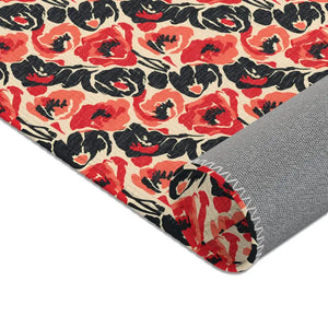 Poppy Pattern Area Rug - Vintage Floral Chenille - Dipaliz - Rugs