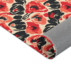 Poppy Pattern Area Rug - Vintage Floral Chenille - Dipaliz - Rugs