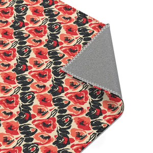 Poppy Pattern Area Rug - Vintage Floral Chenille - Dipaliz - Rugs