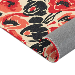 Poppy Pattern Area Rug - Vintage Floral Chenille - Dipaliz - Rugs