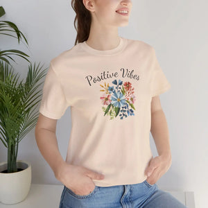 Soft Floral Tee Unisex Short Sleeve Cotton - Dipaliz - T-shirts