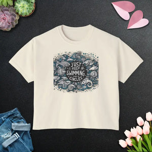 Positive Vibes Boxy Tee - Feel Good Cotton Comfort - Dipaliz - Ivory / s - T-shirts