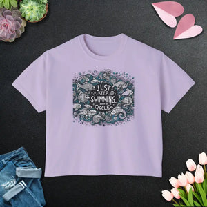 Positive Vibes Boxy Tee - Feel Good Cotton Comfort - Dipaliz - Orchid / s - T-shirts
