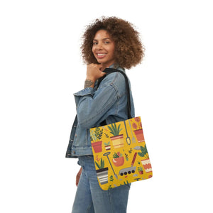 Polyester Canvas Tote Bag - Garden Tools and Plants - Dipaliz - Shopping Totes