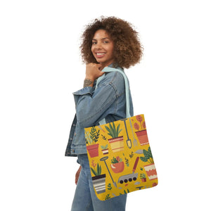 Polyester Canvas Tote Bag - Garden Tools and Plants - Dipaliz - Shopping Totes