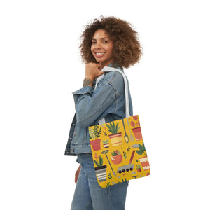 Polyester Canvas Tote Bag - Garden Tools and Plants - Dipaliz - Shopping Totes