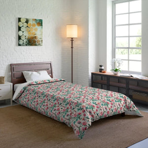 Flowers Pattern Comforter – Pastel Polyester - Dipaliz - Quilts & Comforters