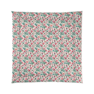 Flowers Pattern Comforter – Pastel Polyester - Dipaliz - Quilts & Comforters