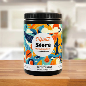 Fruit Punch Pre-workout - Powerful Ingredients Energy Boost - Dipaliz - Black Jar + Lid / Net Wt 7.2 Oz (204g) - Food