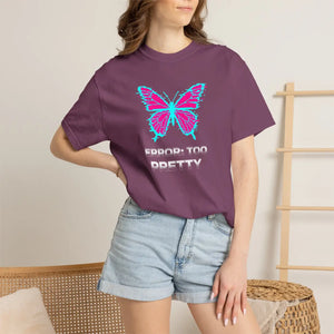 Too Pretty Butterfly T-shirt - Retro Neon Graphic Tee - T-shirts