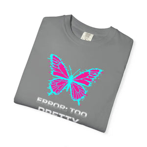 Too Pretty Butterfly T-shirt - Retro Neon Graphic Tee - T-shirts