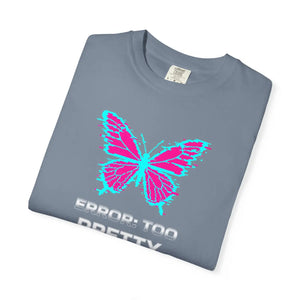 Too Pretty Butterfly T-shirt - Retro Neon Graphic Tee - T-shirts