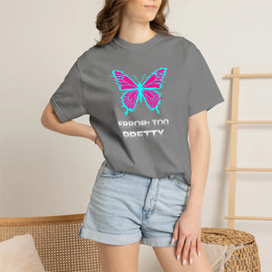 Too Pretty Butterfly T-shirt - Retro Neon Graphic Tee - T-shirts