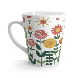 Vibrant Pretty Flowers Latte Mug - 12oz Ceramic - Dipaliz - Mugs