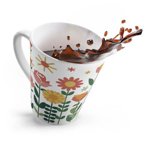 Vibrant Pretty Flowers Latte Mug - 12oz Ceramic - Dipaliz - Mugs