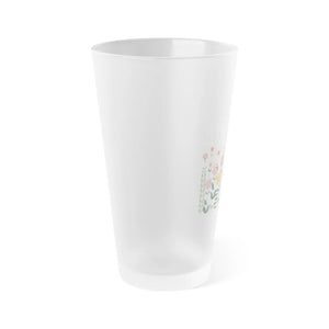 Floral Frosted Pint Glass - Pretty Flowers - Dipaliz - Beer Glasses