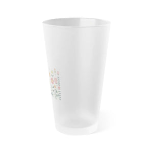 Floral Frosted Pint Glass - Pretty Flowers - Dipaliz - Beer Glasses