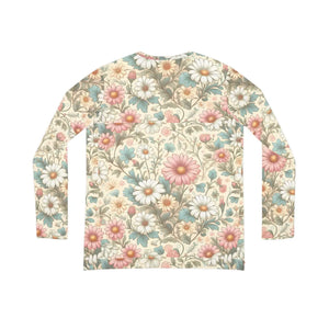 Vintage Daisy Botanical Women’s Long Sleeve V-neck Shirt (aop) - T-shirts - Xs