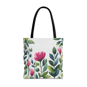 Chic Tote Bags with Pretty Pink Flowers - Dipaliz - 18’’ × / Black