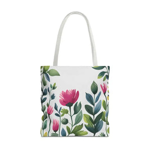 Chic Tote Bags with Pretty Pink Flowers - Dipaliz - 18’’ × / White