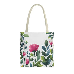 Chic Tote Bags with Pretty Pink Flowers - Dipaliz - 16’’ × / Beige
