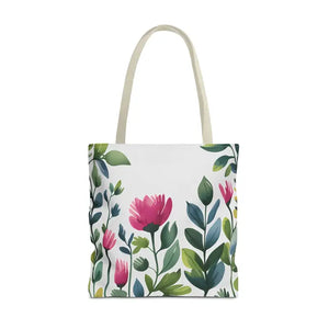 Chic Tote Bags with Pretty Pink Flowers - Dipaliz - 18’’ × / Beige