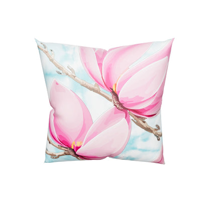 DipaliZ, large pink Magnolia flowers, Basic Pillow