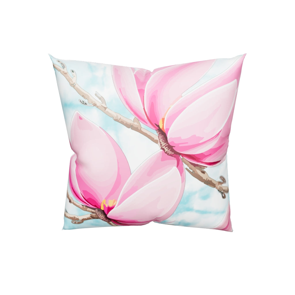 DipaliZ, large pink Magnolia flowers, Basic Pillow