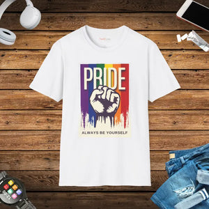 Pride Unisex Softstyle T-shirt - be Yourself Statement Tee - Dipaliz - White / s - T-shirts
