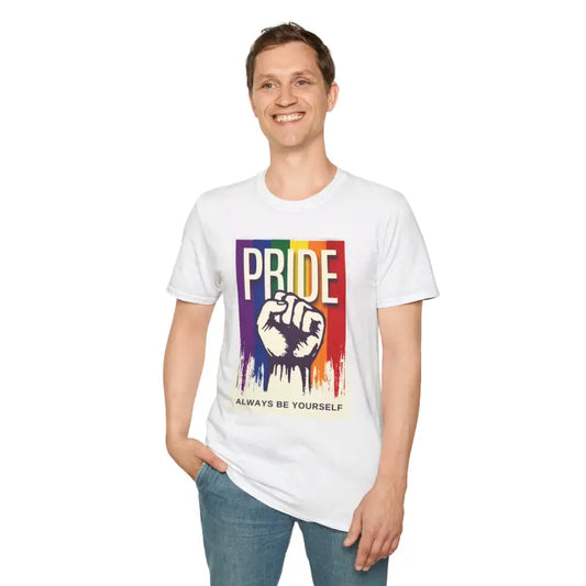 Unleash your Pride with be Yourself Unisex Softstyle Tee - White / s T-shirt