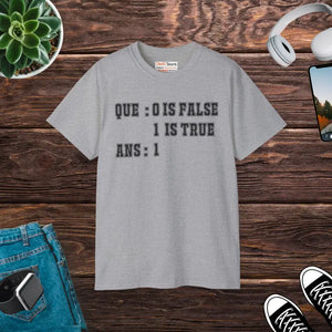 Programming T-shirt - True False Code Style - Dipaliz - Sport Grey / s - T-shirts