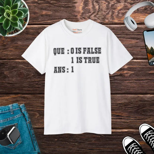 Unisex Cotton Tee: your Programmer Side with True False - White / s T-shirt