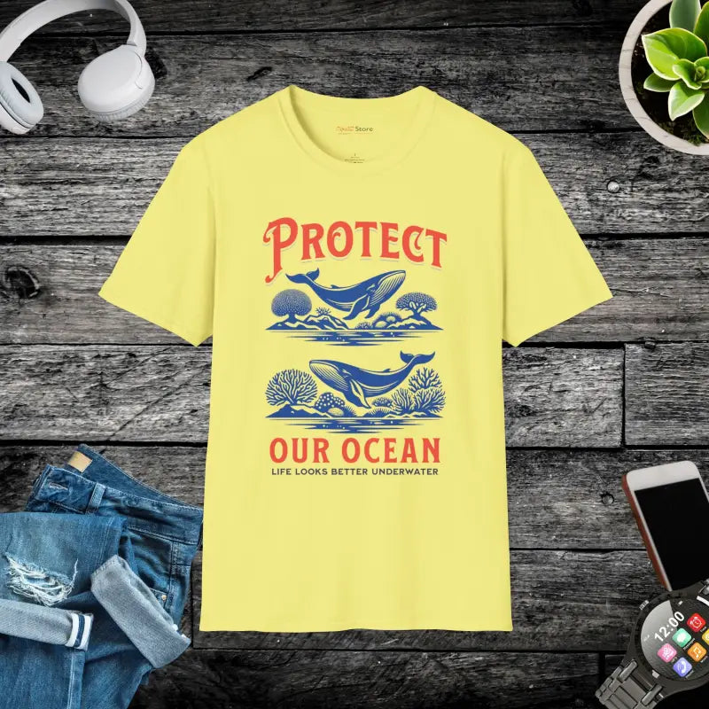 Feel the Ocean Breeze in our Unisex Softstyle Tee - Cornsilk / s T-shirt