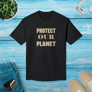 Earth Day Tee Cotton T-shirt Protect our Planet - Dipaliz - Black / s - T-shirts