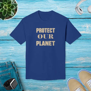 Earth Day Tee Cotton T-shirt Protect our Planet - Dipaliz - Royal Blue / s - T-shirts