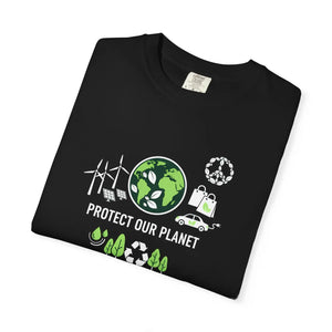 Protect our Planet Eco T-shirt, Renewable Energy & Recycling Graphic