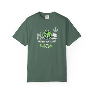 Protect our Planet Eco T-shirt, Renewable Energy & Recycling Graphic - Blue Spruce / s