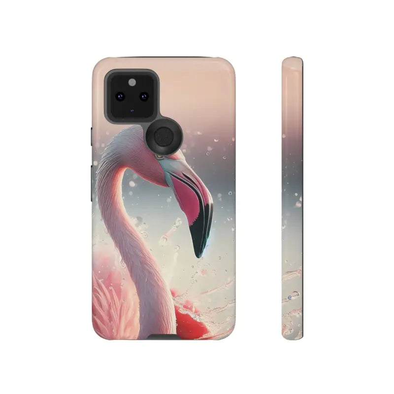 Bold Pink Flamingo Style Cases for Iphone Galaxy & Pixel - Google 5 5g / Glossy Phone Case