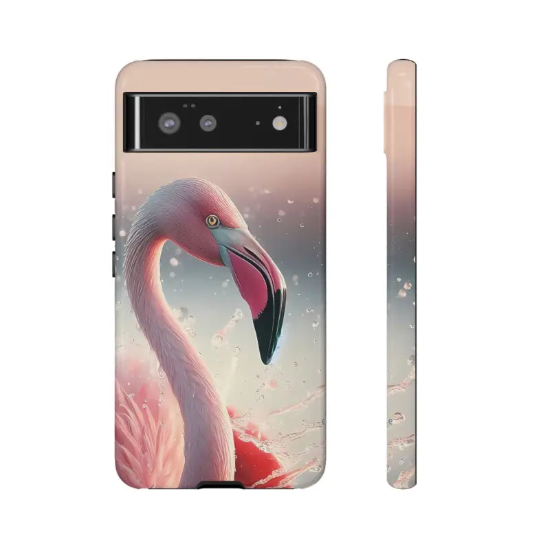 Bold Pink Flamingo Style Cases for Iphone Galaxy & Pixel - Google 6 / Glossy Phone Case