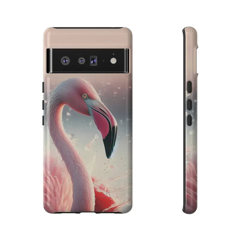 Bold Pink Flamingo Style Cases for Iphone Galaxy & Pixel - Google 6 Pro / Glossy Phone Case