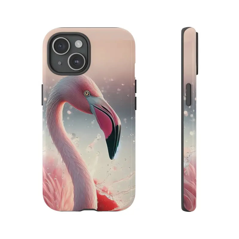 Bold Pink Flamingo Style Cases for Iphone Galaxy & Pixel - Iphone 15 / Glossy Phone Case